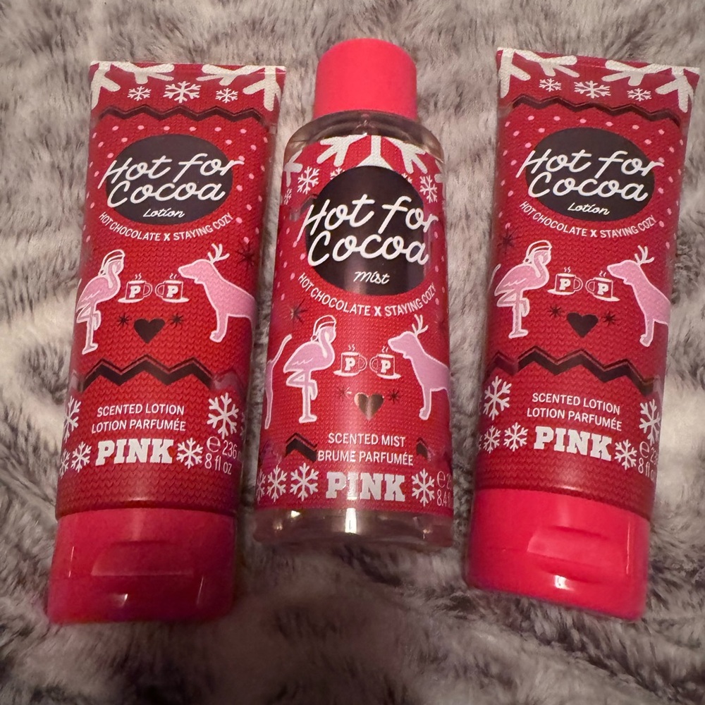 NEW set of THREE Victoria Secret Fragrance HOT FOR COCOA 8 oz Lot